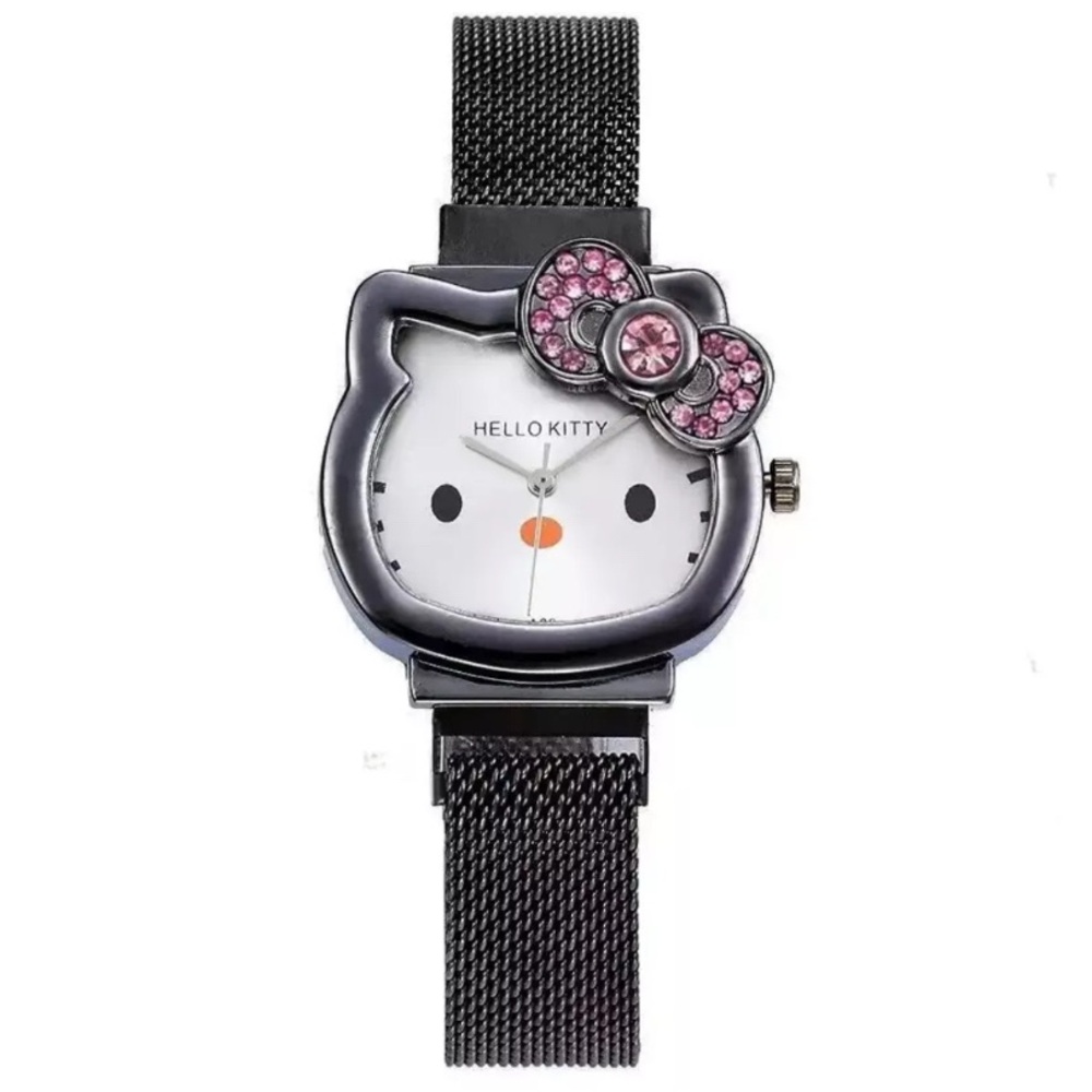 Hello Kitty Diamond Watch Cat Bow Kawaii Pink Ladies Gold Sliver Metal - Picture 5 of 5